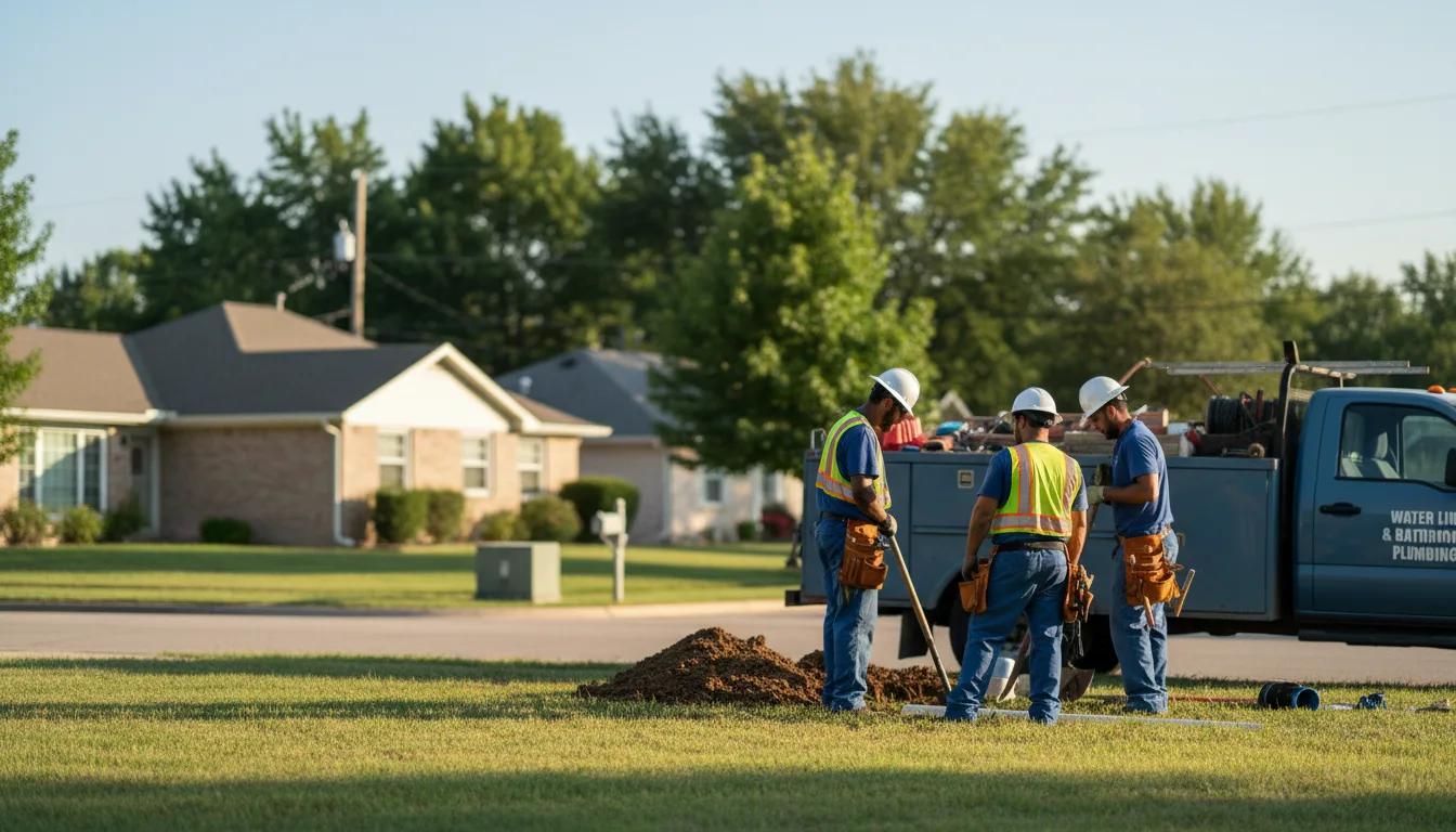Residential water line and bathroom plumbing service in Annada, MO